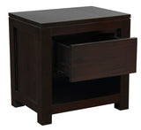 NNEDSZ Amsterdam Solid Mahogany Timber 1 Drawer Bedside Table (Chocolate)