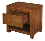 NNEDSZ Amsterdam Solid Mahogany Timber 1 Drawer Bedside Table (Light Pecan)