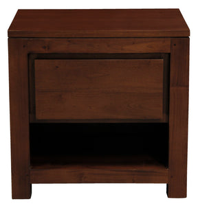 NNEDSZ Amsterdam Solid Mahogany Timber 1 Drawer Bedside Table (Mahogany)