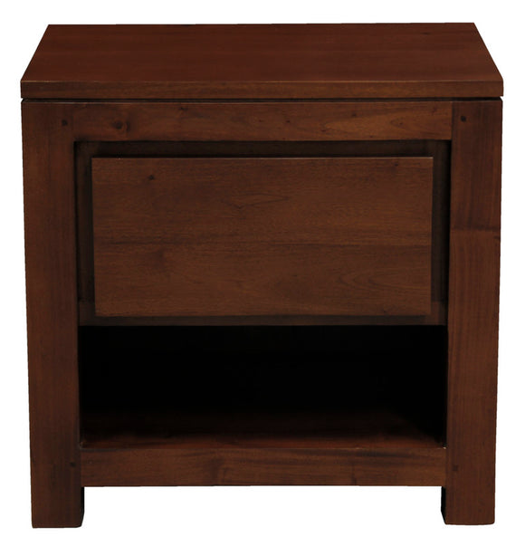 NNEDSZ Amsterdam Solid Mahogany Timber 1 Drawer Bedside Table (Mahogany)