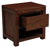 NNEDSZ Amsterdam Solid Mahogany Timber 1 Drawer Bedside Table (Mahogany)