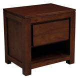 NNEDSZ Amsterdam Solid Mahogany Timber 1 Drawer Bedside Table (Mahogany)