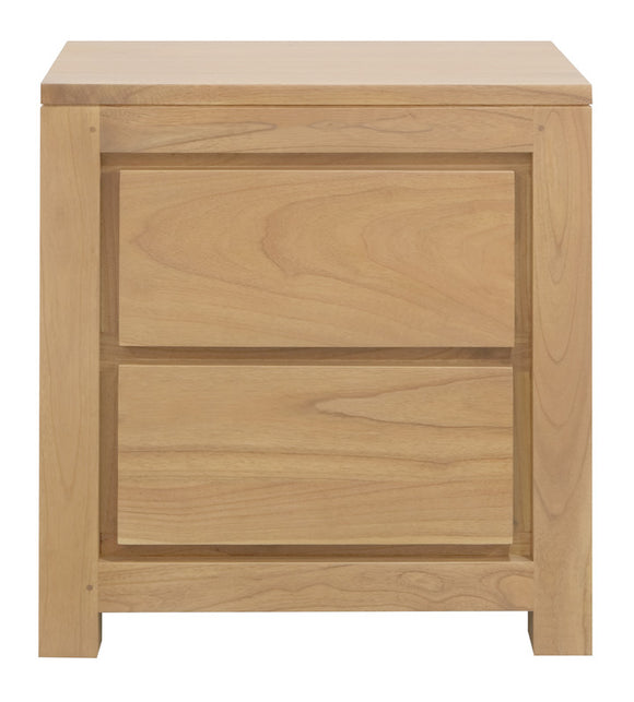 NNEDSZ Amsterdam Solid White Cedar 2 Drawer Bedside (Natural)
