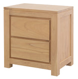 NNEDSZ Amsterdam Solid White Cedar 2 Drawer Bedside (Natural)