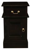 NNEDSZ 1 Solid Door 1 Drawer Bedside (Chocolate)