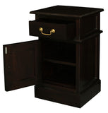 NNEDSZ 1 Solid Door 1 Drawer Bedside (Chocolate)