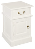 NNEDSZ Tasmania 1 Solid Door 1 Drawer Bedside (White)