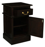 NNEDSZ 1 Solid Door 1 Drawer Bedside (Chocolate)