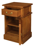 NNEDSZ 1 Solid Door 1 Drawer Bedside (Light Pecan)