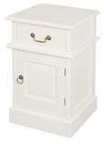 NNEDSZ 1 Solid Door 1 Drawer Bedside (White)