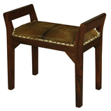 NNEDSZ Wilson Genuine Goat Hide Single Seater Stool/Bench (Mahogany)