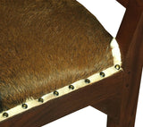 NNEDSZ Wilson Genuine Goat Hide Single Seater Stool/Bench (Mahogany)