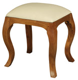 NNEDSZ Eloise Cabriole Leg Dressing Stool (Light Pecan)