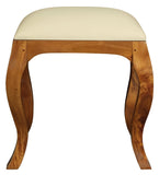 NNEDSZ Eloise Cabriole Leg Dressing Stool (Light Pecan)