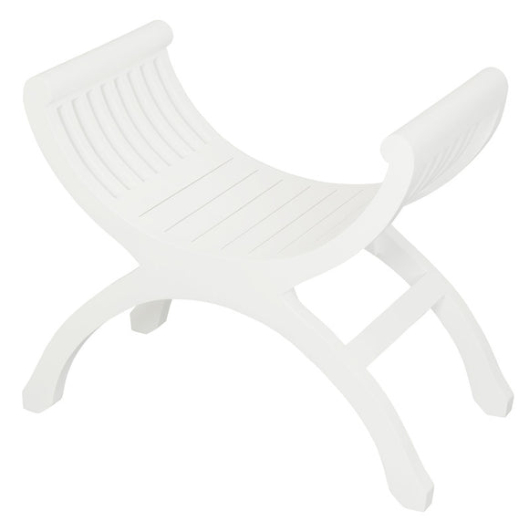 NNEDSZ Maeve Solid Mahogany Single Seater Stool (White)