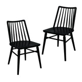 NNEDSZ Riviera Solid Oak Dining Chair - Set of 2 (Black)
