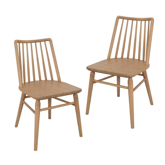 NNEDSZ Riviera Solid Oak Dining Chair - Set of 2 (Natural)