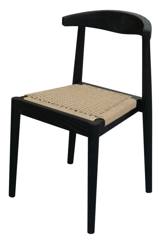NNEDSZ Arden Solid Oak Dining Chair with Loom (Black)