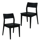 NNEDSZ Providence Solid Oak Dining Chair - Set of 2 (Black)
