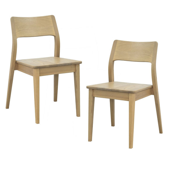 NNEDSZ Providence Solid Oak Dining Chair - Set of 2 (Natural)