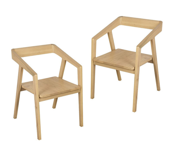 NNEDSZ Kyoto Solid Oak Arm Chair - Set of 2 (Natural)