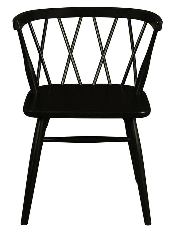 NNEDSZ Sierra Cross Back Oak Chair - Set of 2 (Black)