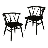 NNEDSZ Sierra Cross Back Oak Chair - Set of 2 (Black)
