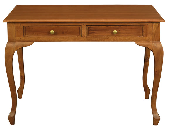 NNEDSZ Queen Anne 2 Drawer Desk (Light Pecan)
