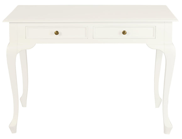 NNEDSZ Queen Anne 2 Drawer Desk (White)