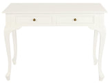 NNEDSZ Queen Anne 2 Drawer Desk (White)
