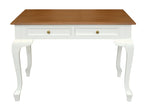 NNEDSZ Queen Anne 2 Drawer Desk (White Caramel)