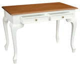 NNEDSZ Queen Anne 2 Drawer Desk (White Caramel)