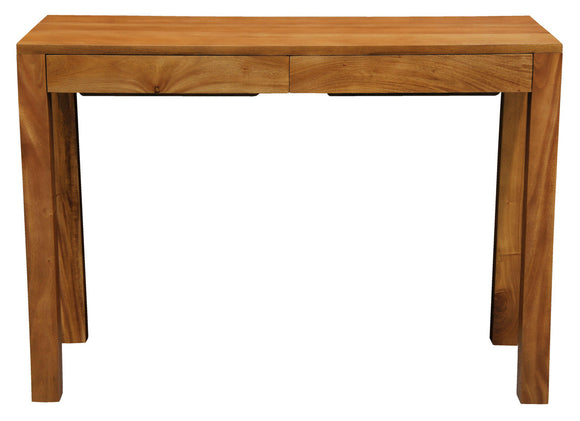 NNEDSZ Amsterdam Solid Mahogany Timber 2 Drawer Desk (Light Pecan)