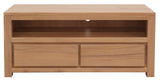 NNEDSZ Amsterdam 2 Drawer Solid White Cedar Wood Entertainment Unit (Natural)