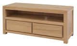 NNEDSZ Amsterdam 2 Drawer Solid White Cedar Wood Entertainment Unit (Natural)