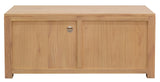 NNEDSZ Amsterdam 2 Drawer Solid White Cedar Wood Entertainment Unit (Natural)