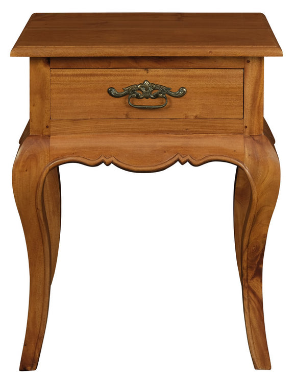 NNEDSZ French Provincial 1 Drawer Lamp Table (Light Pecan)