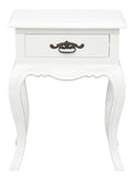 NNEDSZ French Provincial 1 Drawer Lamp Table (White)