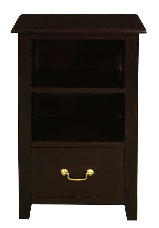 NNEDSZ Tasmania 1 Drawer Solid Mahogany Timber Lamp Table (Chocolate)