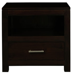 NNEDSZ Paris 1 Drawer Solid Mahogany Timber Lamp Table (Chocolate)