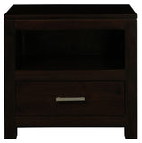 NNEDSZ Paris 1 Drawer Solid Mahogany Timber Lamp Table (Chocolate)