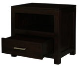 NNEDSZ Paris 1 Drawer Solid Mahogany Timber Lamp Table (Chocolate)