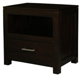 NNEDSZ Paris 1 Drawer Solid Mahogany Timber Lamp Table (Chocolate)