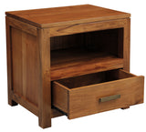 NNEDSZ Paris 1 Drawer Solid Mahogany Timber Lamp Table (Light Pecan)