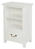 NNEDSZ 1 Drawer Solid Mahogany Timber Lamp Table (White)