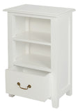 NNEDSZ 1 Drawer Solid Mahogany Timber Lamp Table (White)