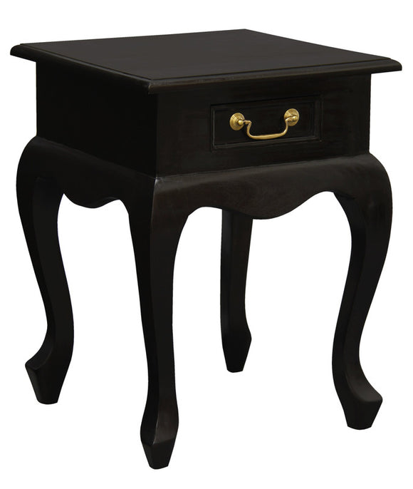 NNEDSZ Queen Anne 1 Drawer Lamp Table (Chocolate)