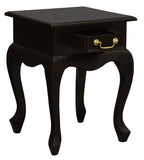 NNEDSZ Queen Anne 1 Drawer Lamp Table (Chocolate)