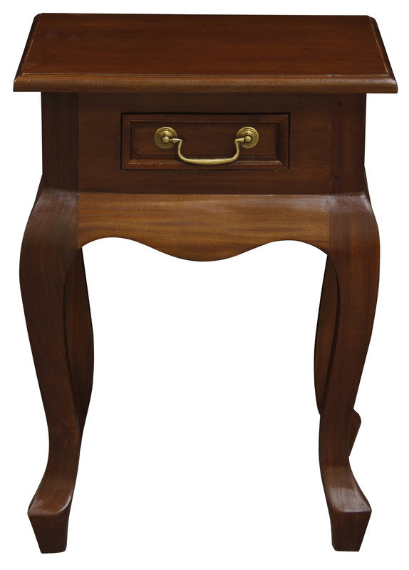 NNEDSZ Queen Anne 1 Drawer Lamp Table (Mahogany)