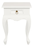 NNEDSZ Queen Anne 1 Drawer Lamp Table (White)